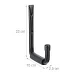 Set 6 carlige de perete pentru garaj/atelier, otel, 22 x 2,5 x 15 cm - imagine 4