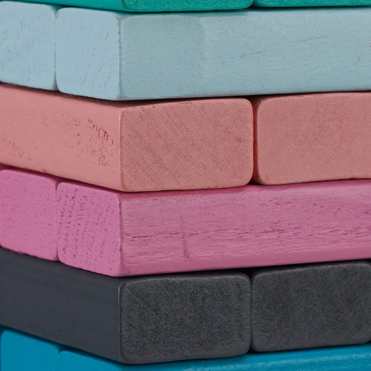 Joc tip turn Jenga, din lemn, 54 piese, 6 culori diferite, 26,5 x 7,5 x 7,5 cm - imagine 6