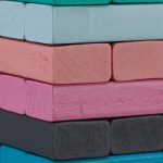 Joc tip turn Jenga, din lemn, 54 piese, 6 culori diferite, 26,5 x 7,5 x 7,5 cm - imagine 6