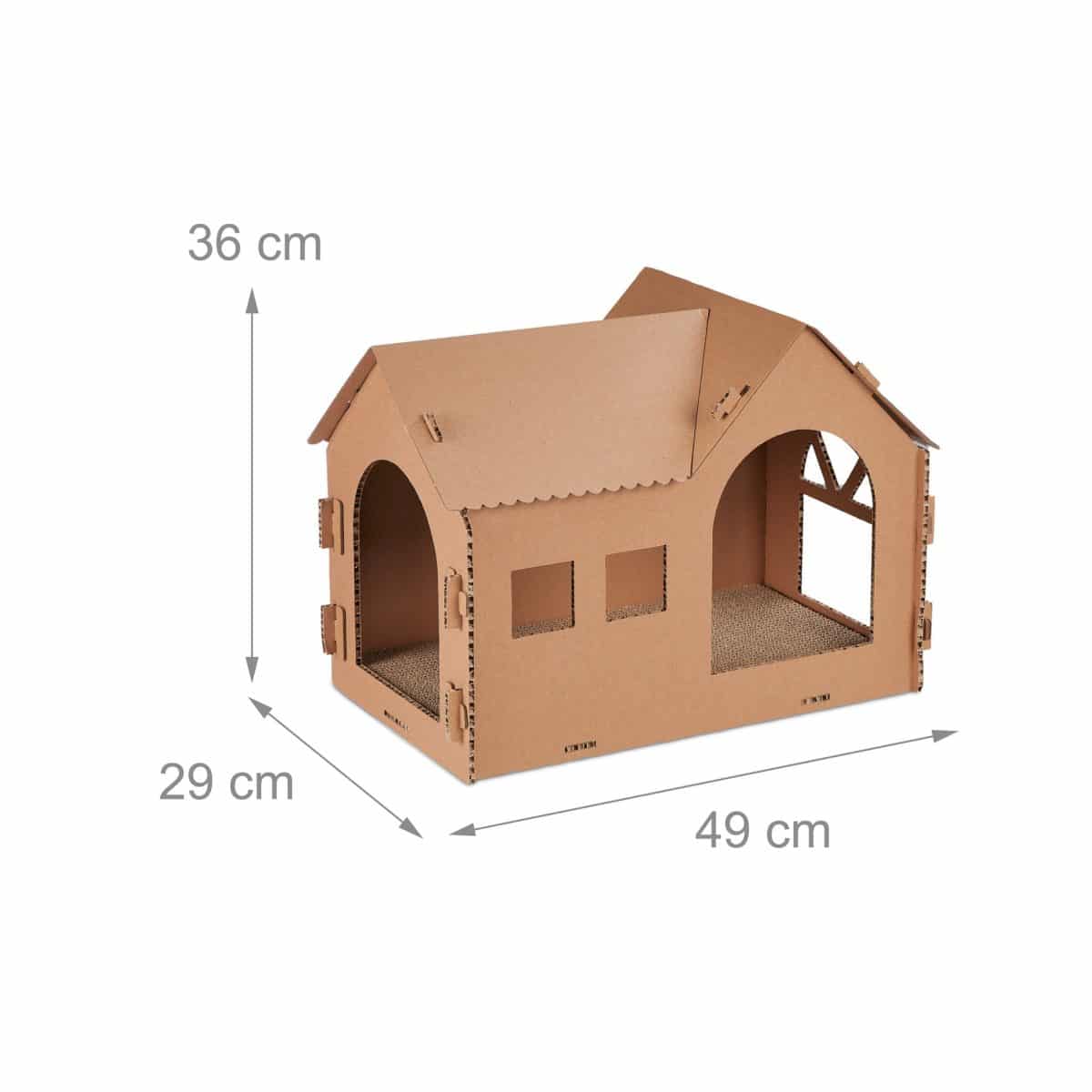 Casuta moderna pentru pisici, 36 x 49 x 29 cm, maro - imagine 2