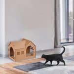 Casuta moderna pentru pisici, 36 x 49 x 29 cm, maro - imagine 4