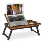 Masa stand laptop multifunctionala, tava mic dejun, 5 unghiuri reglabile, bambus/MDF, 23 x 61 x 35 cm