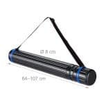 Rola telescopica, 2 bucati, pentru afise, schite sau postere, pana la dimensiunea A0, curea de transport reglabila, capac cu surub, 64 - 100 cm, plastic, negru/rosu - imagine 5