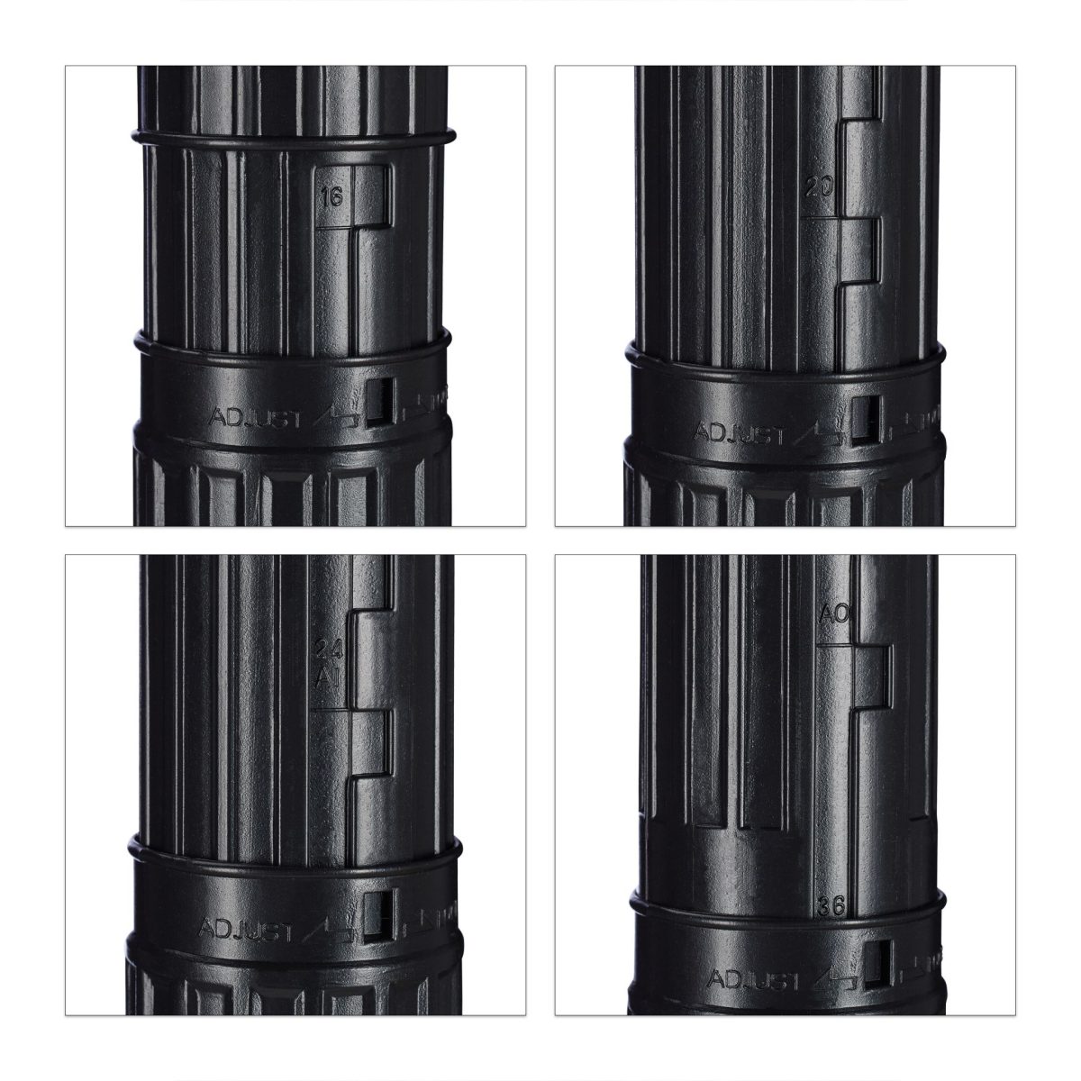 Rola telescopica, 2 bucati, pentru afise, schite sau postere, pana la dimensiunea A0, curea de transport reglabila, capac cu surub, 64 - 100 cm, plastic, negru/rosu - imagine 8