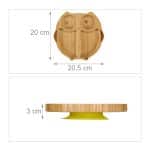 Farfurie pentru copii, ''Bufnita", din bambus, cu ventuza, 3 x 20,5 x 20 cm - imagine 4