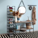 Suport ingust cu 10 rafturi pentru pantofi, Relaxdays, dimensiuni 175 x 33 x 33 cm, negru - imagine 4