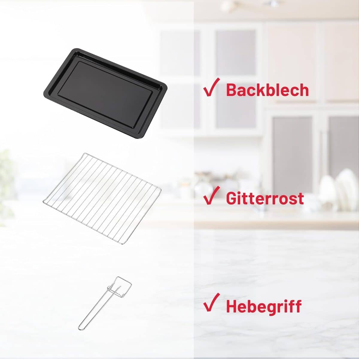 Cuptor electric cu convectie OptimumX, 20 L, 1380 W, 6 functii de coacere, temperatura 90-230 °, gratar si tava de copt incluse, 33.5 x 45.8 x 28.9 cm - imagine 6