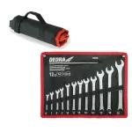 Set chei combinate, 12 piese, fabricat din oțel CrV durabil, 6-22mm