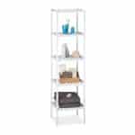 Raft din bambus, universal, alb, baie/bucatarie, 139,5 x 34,5 x 33 cm