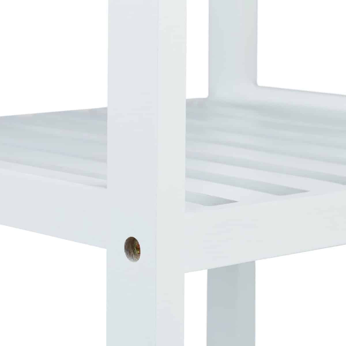 Raft din bambus, universal, alb, baie/bucatarie, 139,5 x 34,5 x 33 cm - imagine 7