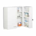 Dulap de medicamente XXL Premium, 11 compartimente, otel, alb, 2 chei, inchidere magnetica, 53 x 53 x 20 cm