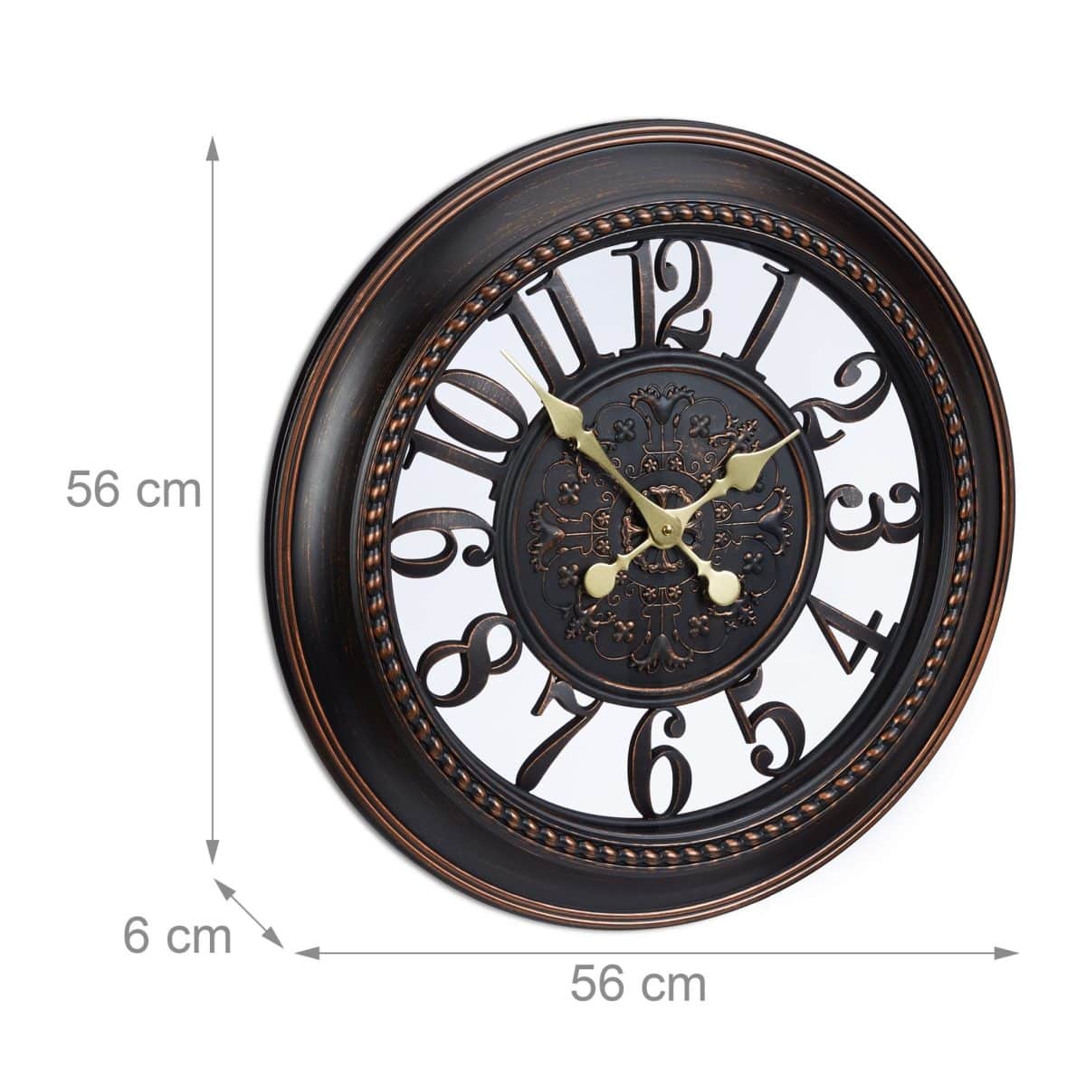 Ceas de perete, XL, model rustic, silentios, 56 x 56 x 6 cm - imagine 3