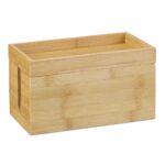 Organizator de cabluri practic, cutie bambus natur, 25x14x14 cm, Relaxdays - imagine 7