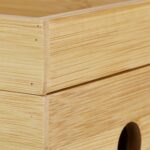 Organizator de cabluri practic, cutie bambus natur, 25x14x14 cm, Relaxdays - imagine 6