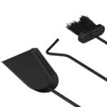 Set ustensile semineu modern 4 piese cu suport, otel si inox – lopata, carlig, matura, design elegant - imagine 5