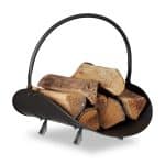 Suport lemne pentru soba sau semineu, 40 x 38 x 48 cm, negru