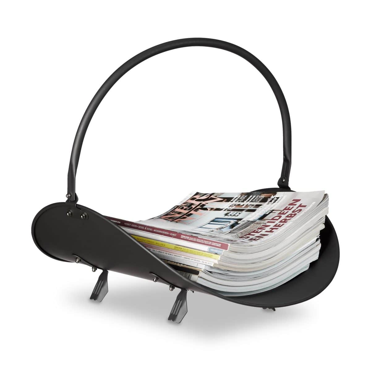 Suport lemne pentru soba sau semineu, 40 x 38 x 48 cm, negru - imagine 3
