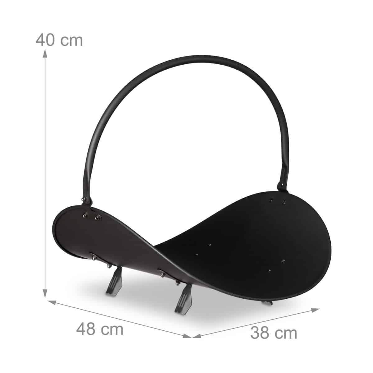 Suport lemne pentru soba sau semineu, 40 x 38 x 48 cm, negru - imagine 4