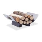 Suport lemne pentru soba sau semineu, 16 x 41 x 33 cm, argintiu/negru