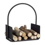 Suport lemne pentru soba sau semineu, 46 x 40 x 30 cm, negru
