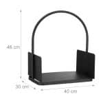 Suport lemne pentru soba sau semineu, 46 x 40 x 30 cm, negru - imagine 2