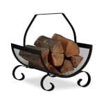 Suport lemne pentru soba sau semineu, 40 x 33 x 38 cm, negru