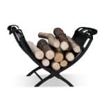 Suport lemne pentru soba sau semineu, 32 x 43,5 x 32 cm, negru