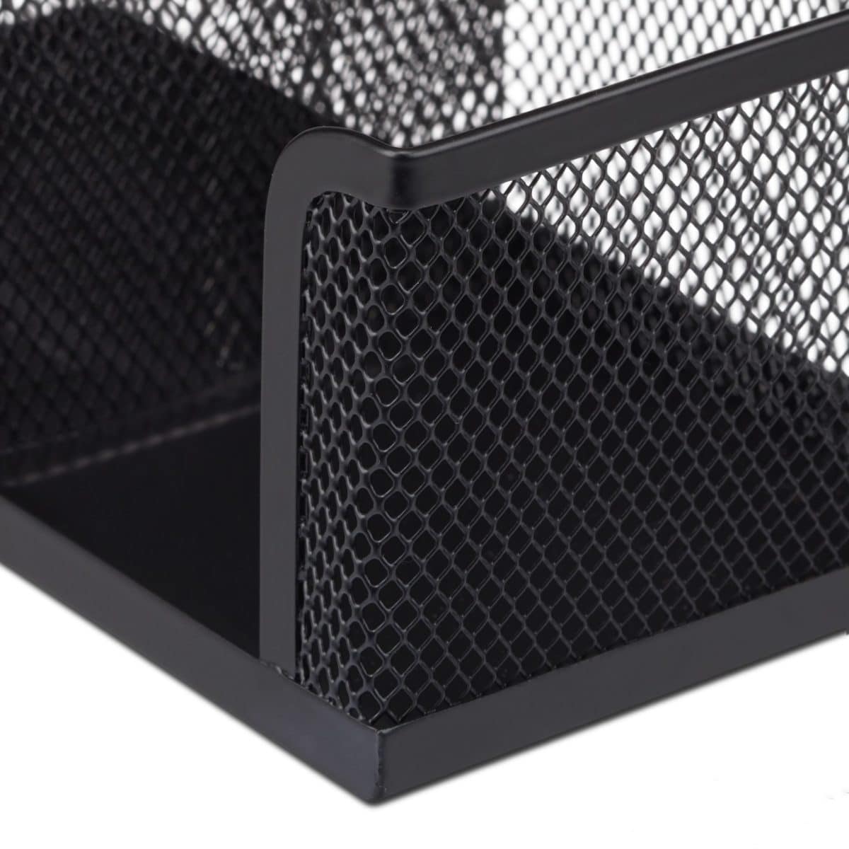 Organizator de birou, 3 compartimente, negru, 10 x 18,5 x 9,5 cm, Relaxdays - imagine 6