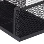 Organizator de birou, 3 compartimente, negru, 10 x 18,5 x 9,5 cm, Relaxdays - imagine 6