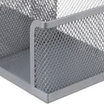 Organizator de birou, 3 compartimente, gri, 10 x 18,5 x 9,5 cm, Relaxdays - imagine 4