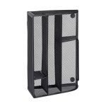 Organizator de birou, 5 compartimente, negru, 10,5 x 25,5 x 18 cm, Relaxdays - imagine 7