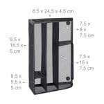 Organizator de birou, 5 compartimente, negru, 10,5 x 25,5 x 18 cm, Relaxdays - imagine 4
