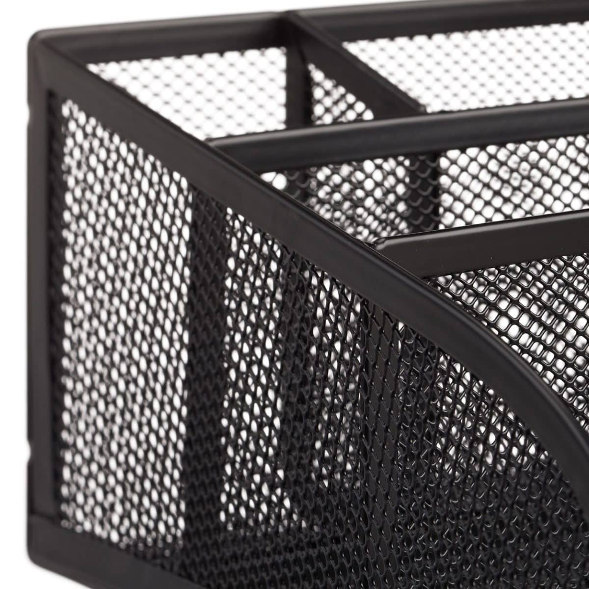 Organizator de birou, 5 compartimente, negru, 10,5 x 25,5 x 18 cm, Relaxdays - imagine 5