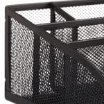 Organizator de birou, 5 compartimente, negru, 10,5 x 25,5 x 18 cm, Relaxdays - imagine 5