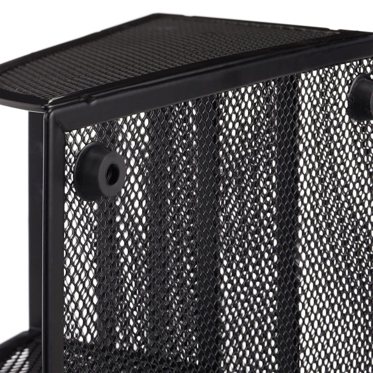 Organizator de birou, 5 compartimente, negru, 10,5 x 25,5 x 18 cm, Relaxdays - imagine 6