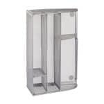 Organizator de birou, 5 compartimente, gri, 10,5 x 25,5 x 18 cm, Relaxdays - imagine 6