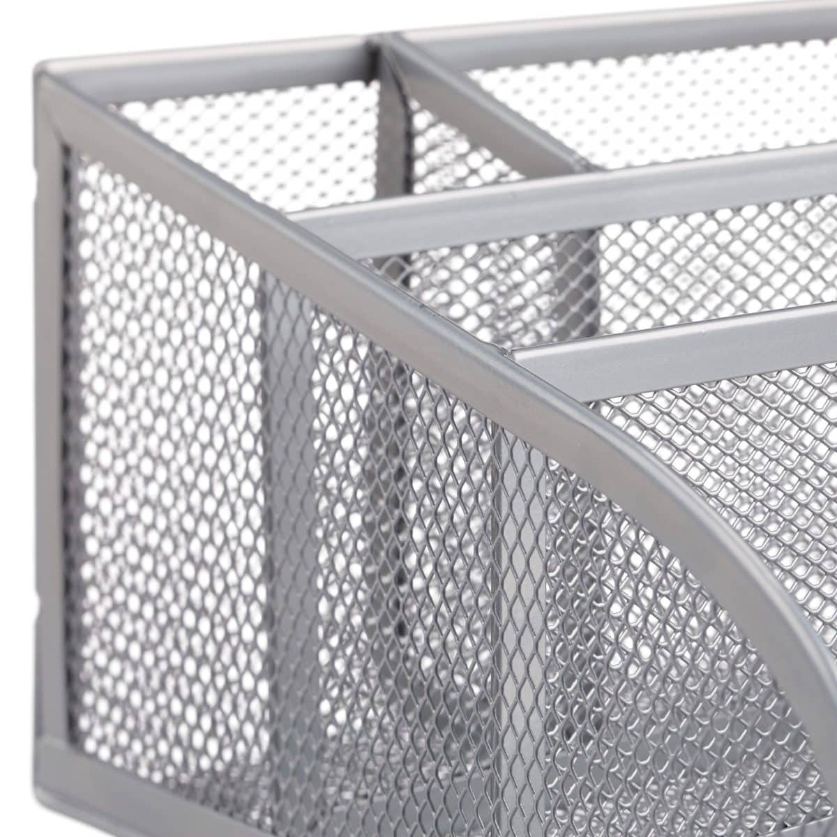 Organizator de birou, 5 compartimente, gri, 10,5 x 25,5 x 18 cm, Relaxdays - imagine 4