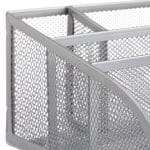 Organizator de birou, 5 compartimente, gri, 10,5 x 25,5 x 18 cm, Relaxdays - imagine 4