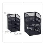 Organizator de birou, un compartiment si 3 sertare, negru, 21 x 12,5 x 13 cm, Relaxdays - imagine 2
