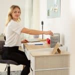 Organizator de birou, un compartiment si 3 sertare, gri, 21 x 12,5 x 13 cm, Relaxdays - imagine 2