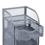 Organizator de birou, un compartiment si 3 sertare, gri, 21 x 12,5 x 13 cm, Relaxdays - imagine 4