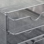 Organizator de birou, 3 sertare, gri, 17 x 16 x 17 cm, Relaxdays - imagine 4