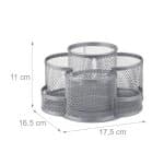 Organizator de birou, 7 compartimente, gri, 11 x 17,5 x 16,5 cm, Relaxdays - imagine 4