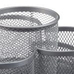 Organizator de birou, 7 compartimente, gri, 11 x 17,5 x 16,5 cm, Relaxdays - imagine 7