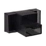 Organizator de birou, 4 compartimente, negru, 11 x 16 x 8 cm, Relaxdays - imagine 8