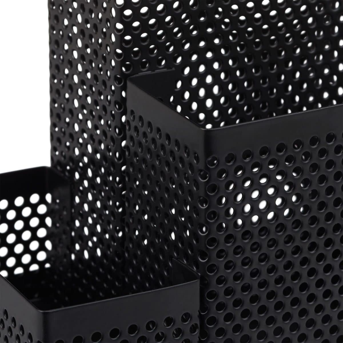 Organizator de birou, 4 compartimente, negru, 11 x 16 x 8 cm, Relaxdays - imagine 6