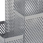 Organizator de birou, 4 compartimente, gri, 11 x 16 x 8 cm, Relaxdays - imagine 2