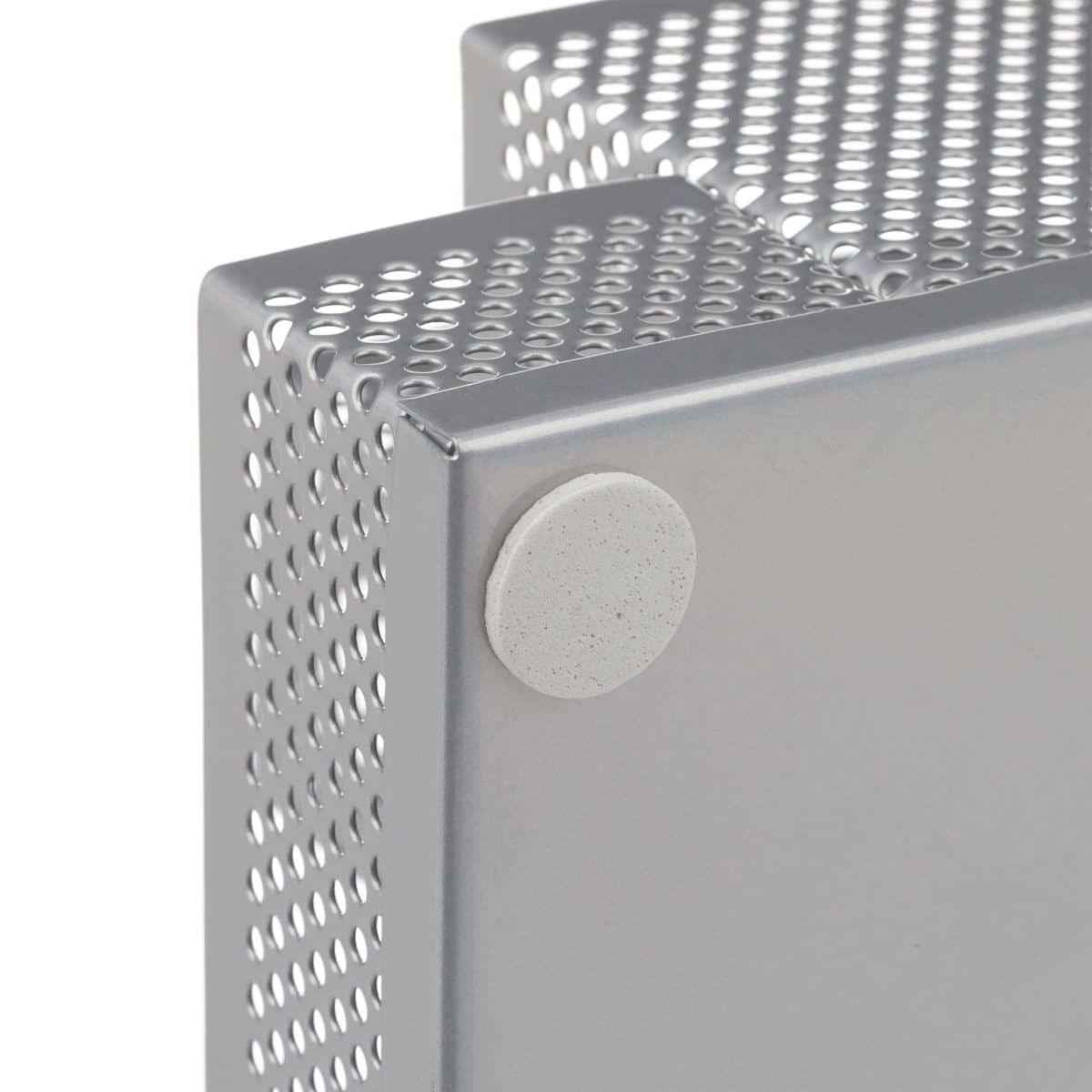 Organizator de birou, 4 compartimente, gri, 11 x 16 x 8 cm, Relaxdays - imagine 3