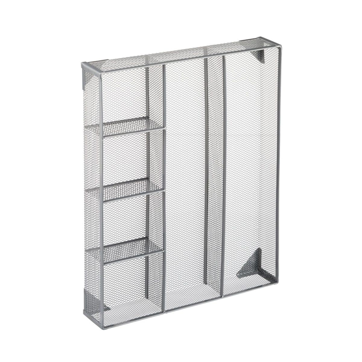 Organizator de birou/sertar, 6 compartimente, gri, 6 x 38 x 30 cm, Relaxdays - imagine 8