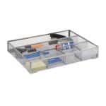 Organizator de birou/sertar, 6 compartimente, gri, 6 x 38 x 30 cm, Relaxdays